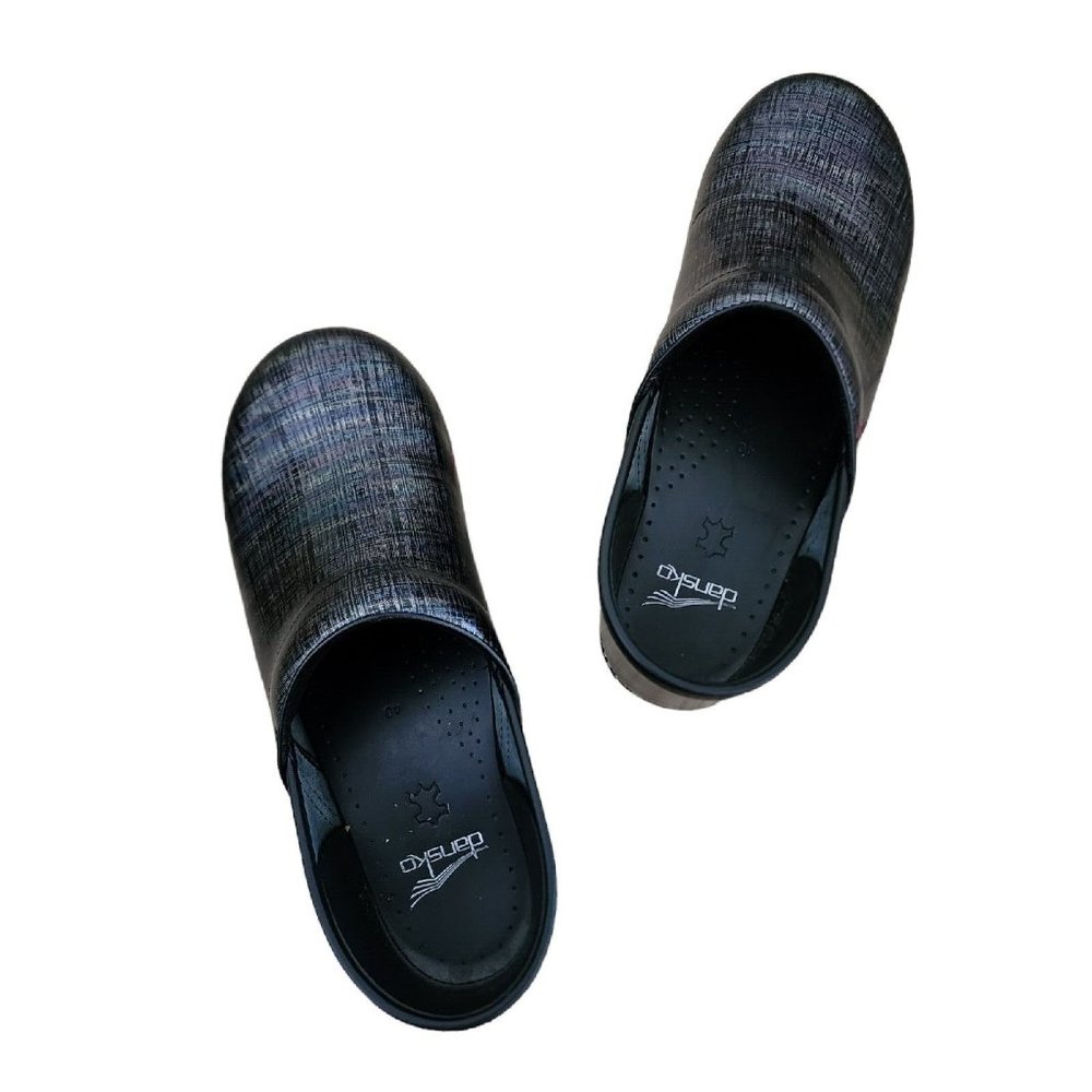 Dansko Professional Clogs Metallic Patent Linen Black EU 40 EU 10